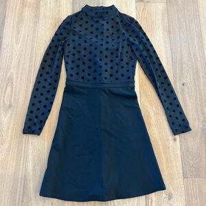 French Connection Sheer Black Polka Dot Dress 0